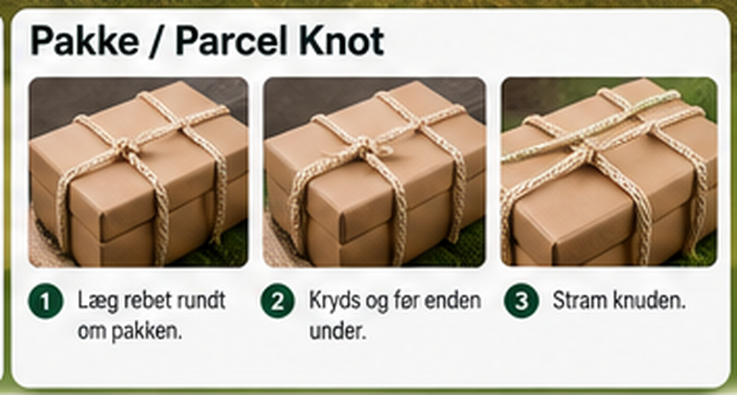 Pakke / Parcel Knot trin for trin